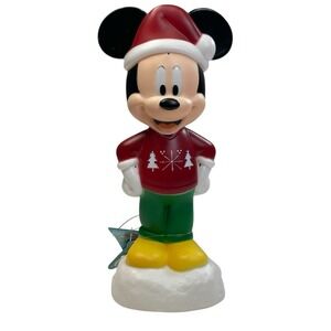 Disney Mickey Mouse Lighted Holiday Decor Figure Christmas Sweater NWT 14"